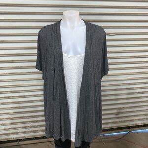 Lavish plus size mock shirt and cardigan